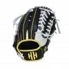 Hothittersports Fielding Gloves 13" DKS - Black, White & Yellow Basket-WEB Outfielder Glove