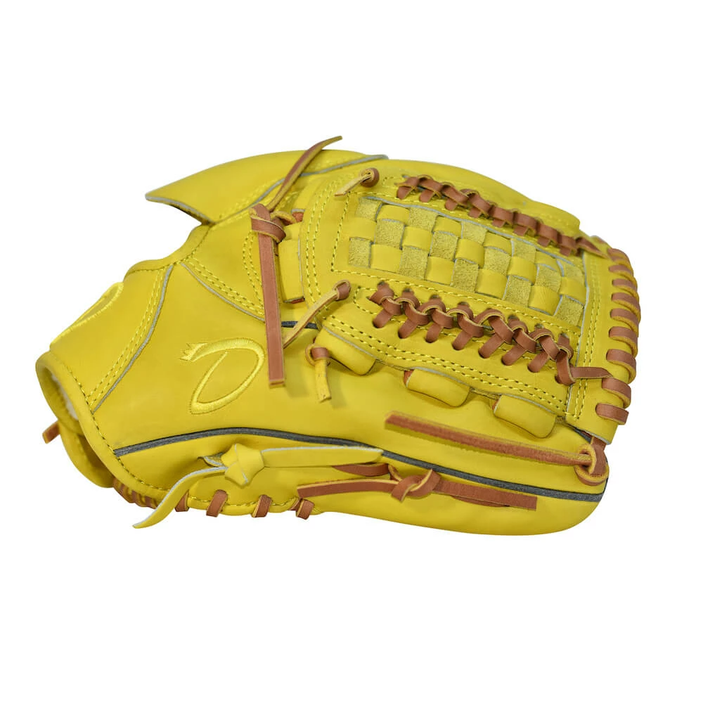 Hothittersports 11.75" DKS - Lemon Yellow & Tan Pitcher Glove 4 Hothittersports 11.75" DKS - Lemon Yellow & Tan Pitcher Glove