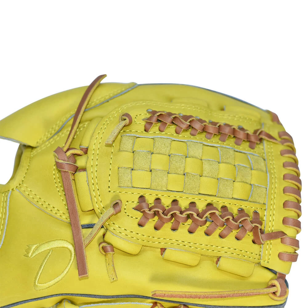 Hothittersports 11.75" DKS - Lemon Yellow & Tan Pitcher Glove 5 Hothittersports 11.75" DKS - Lemon Yellow & Tan Pitcher Glove